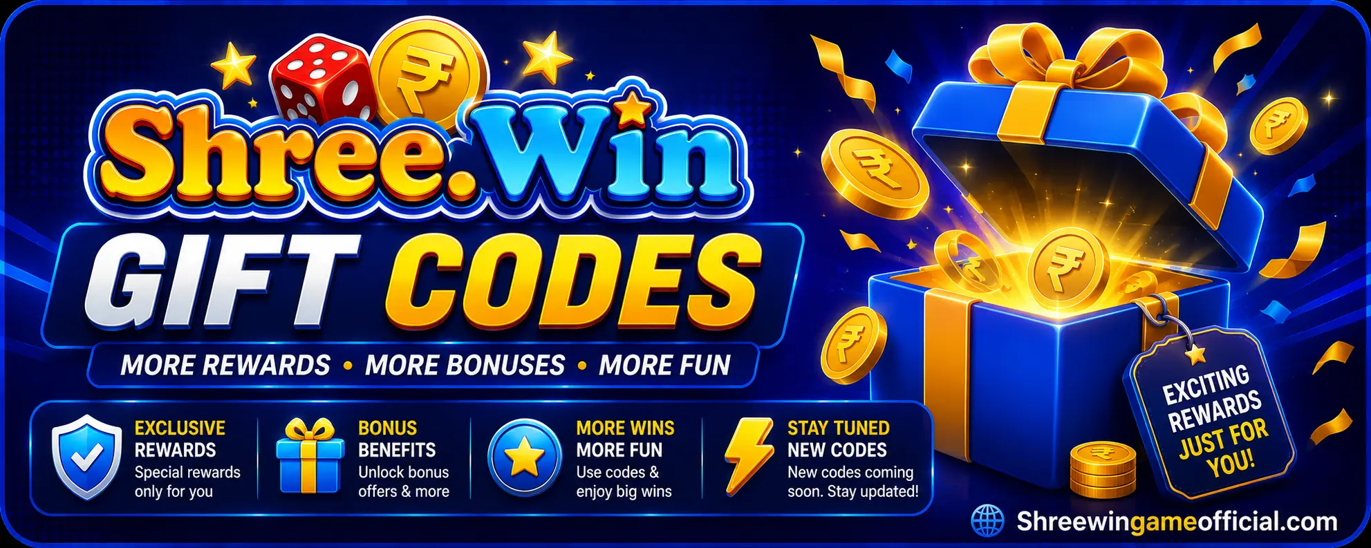 ShreeWin gift code and welcome bonus banner